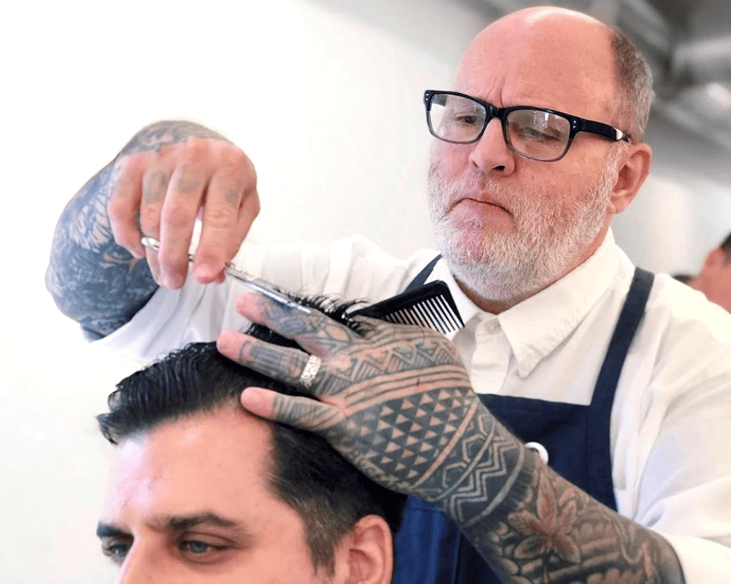 John cutting hair
